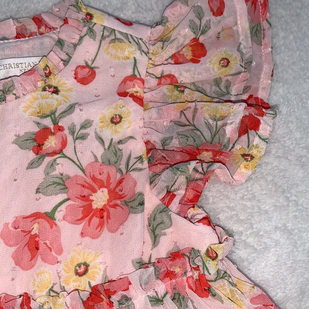 NWT Christian Siriano 4T Floral Pink Ruffle Dress - Picture 4 of 12